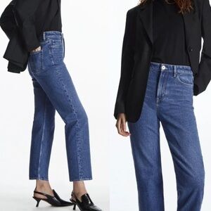 COS Straight Leg High Rise Blue Ankle Jeans 26 x 27